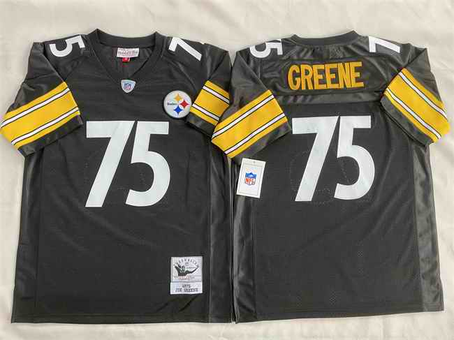 Men's Pittsburgh Steelers #75 Joe Greene Black Stitched Football Jersey
